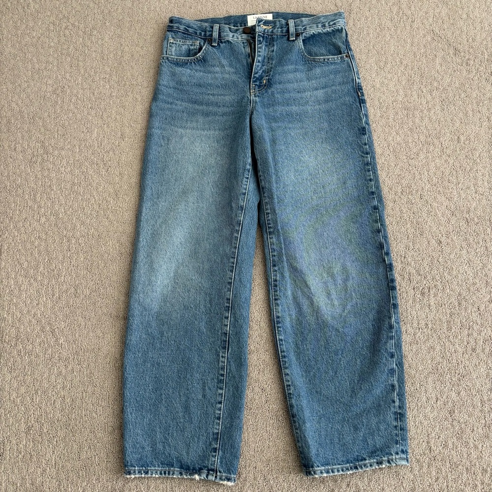 La Ligne Marilyn Mid-Rise Barrel Jean in Walter - Size 26